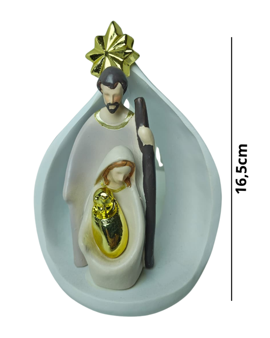 Sagrada Família Decorativa 16,5cm – Presépio Moderno