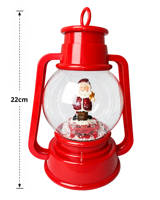 LANTERNA DECORATIVA NATALINA C/ LUZ E SOM 22CM