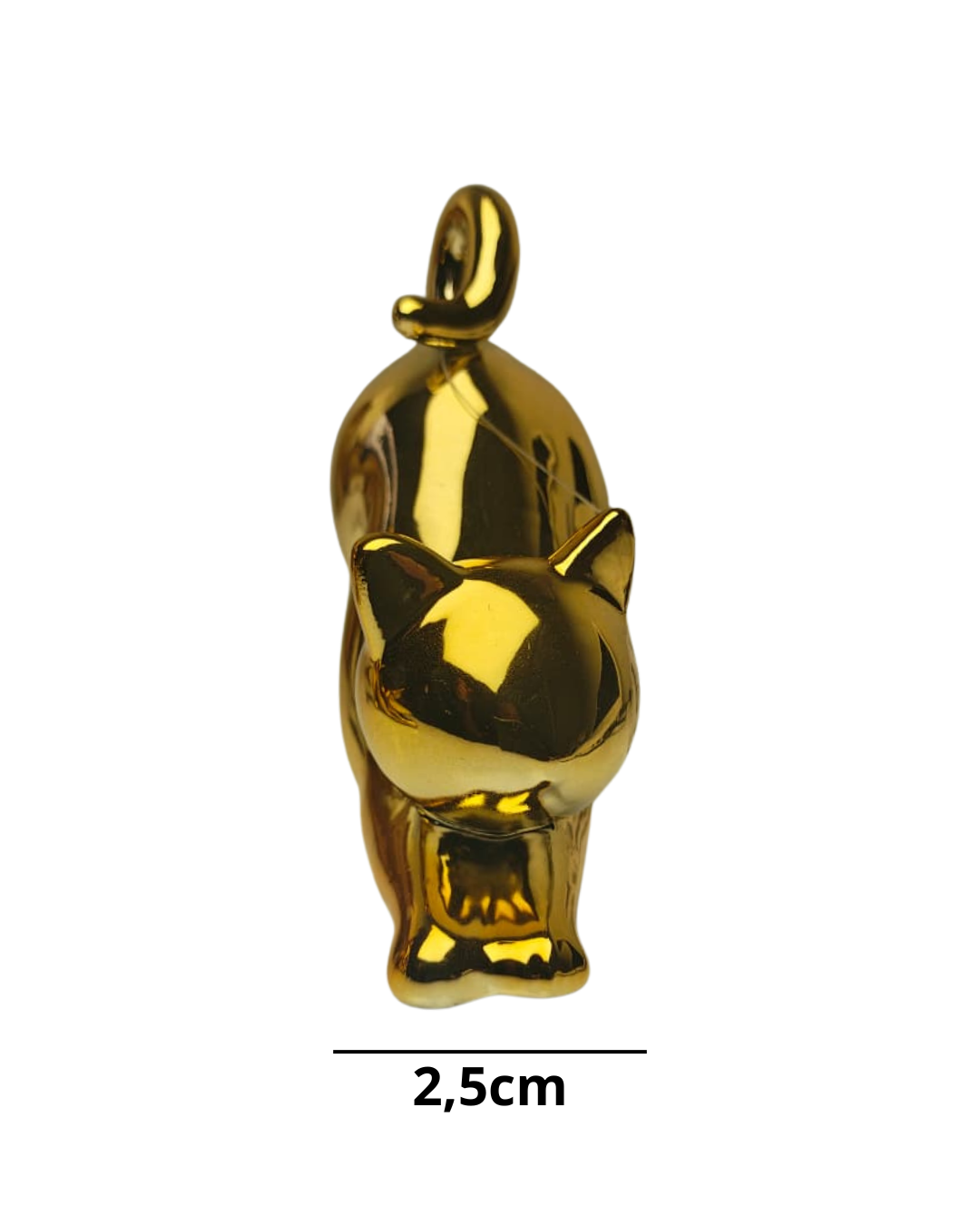 kit Escultura Gato Dourado Decorativo 10,5cm