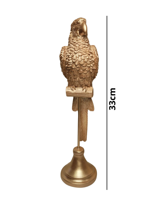 Kit Araras Douradas Decorativas 37cm e 33cm