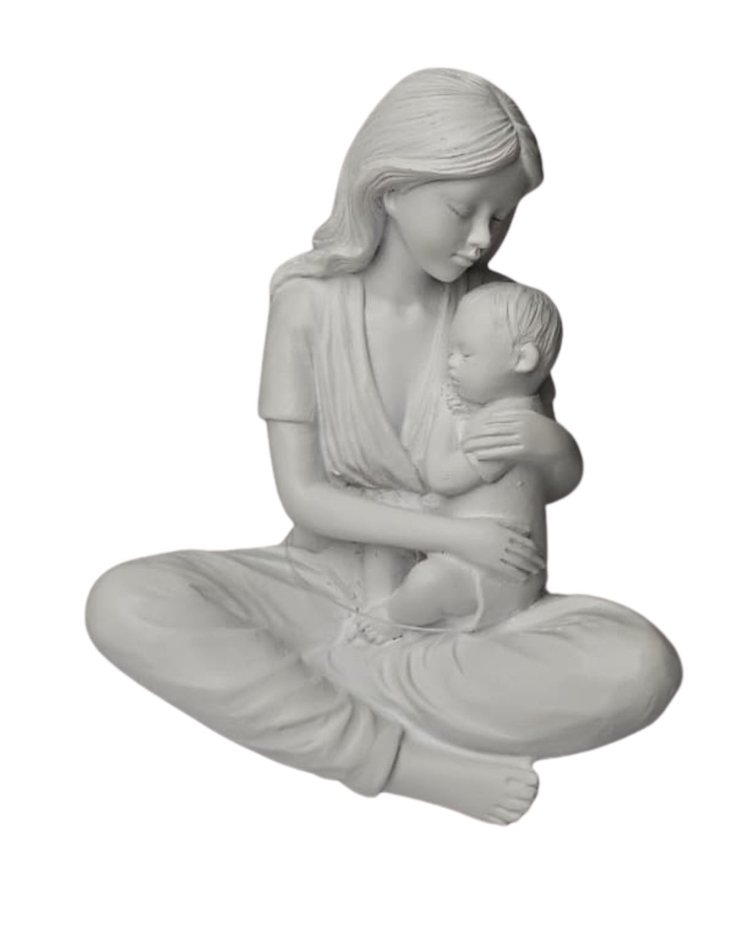 Escultura Amor de Mãe com Filho Resina 14,5cm Decorativa