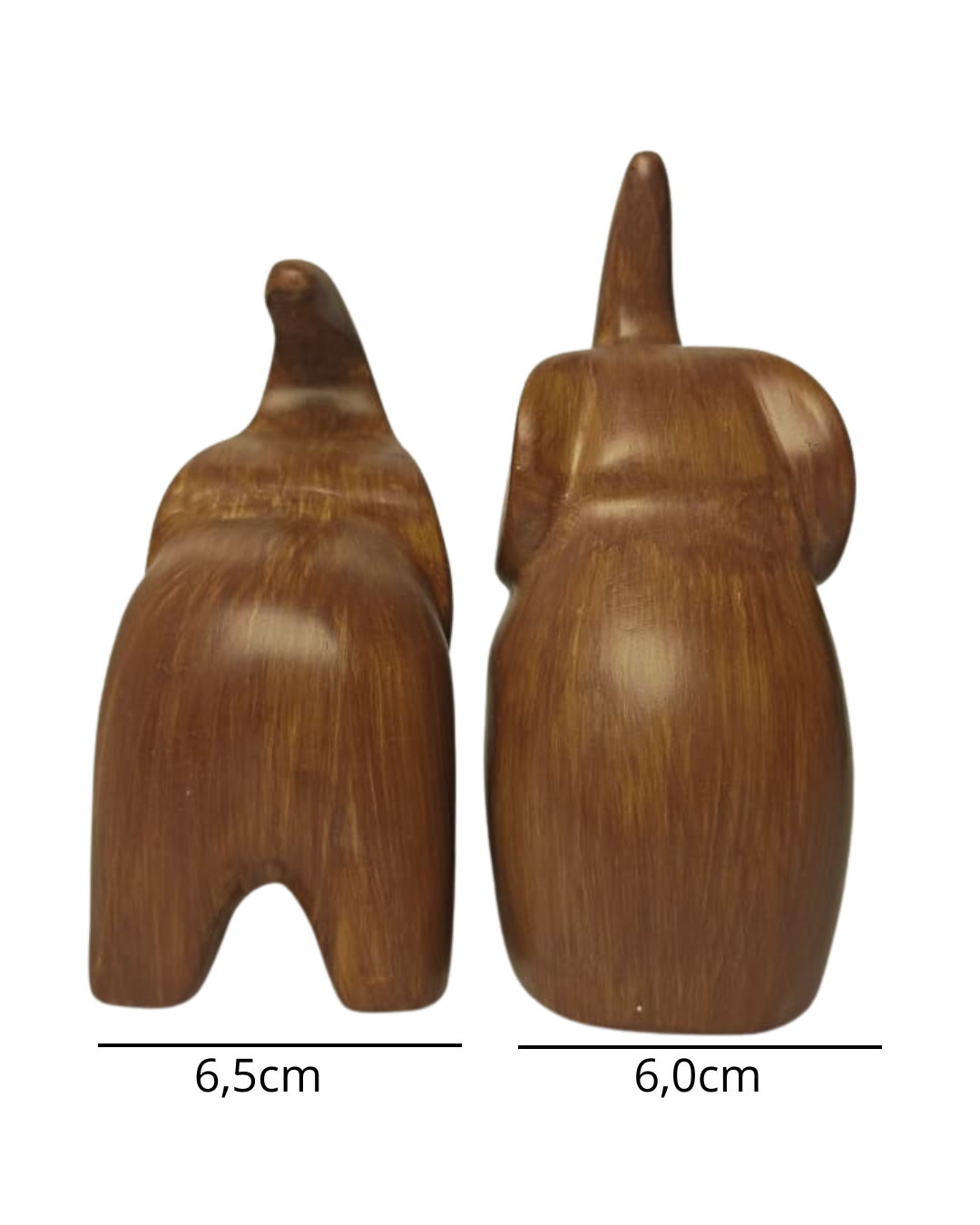 Kit Elefantes Decorativos em Resina 14cm e 13cm