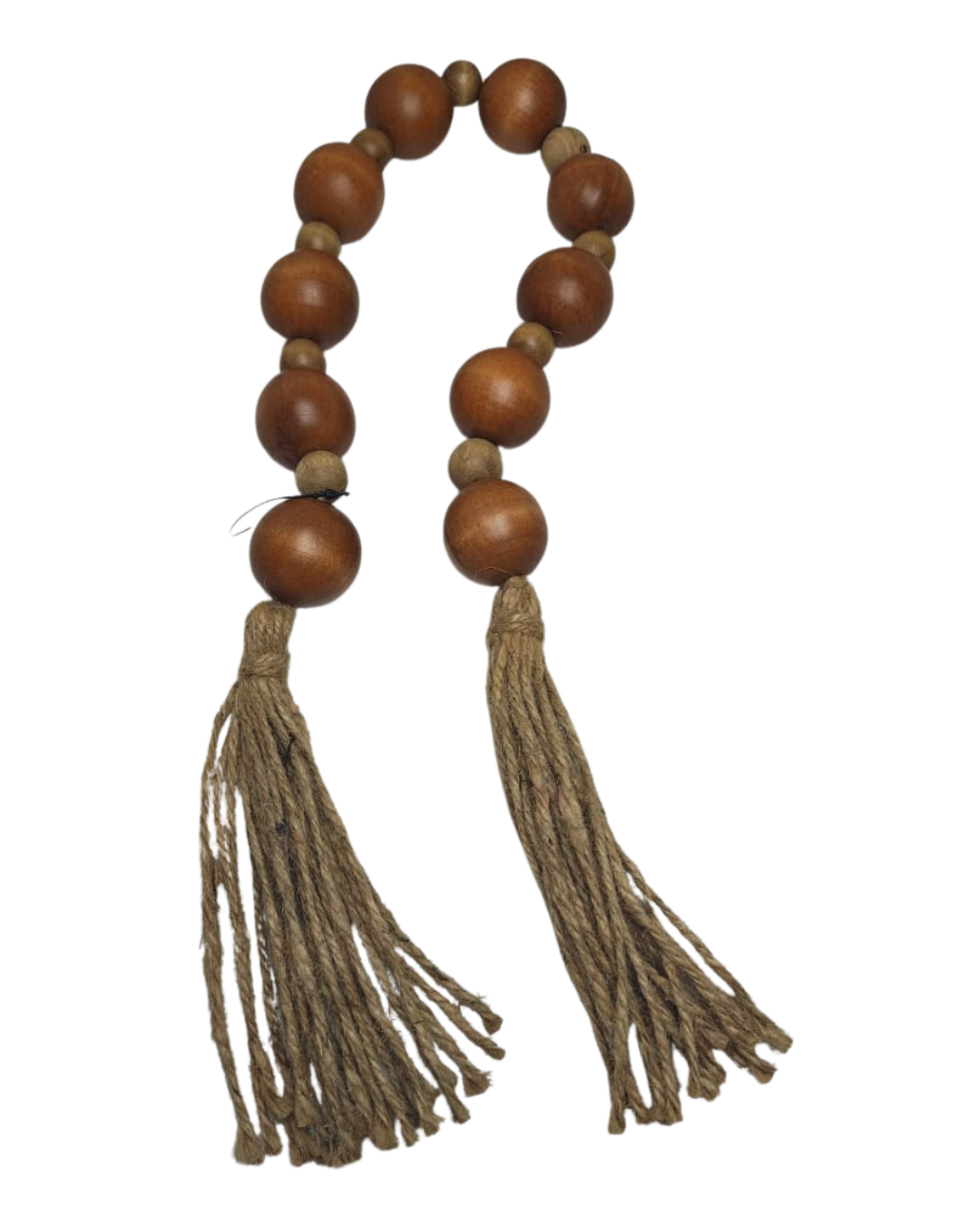Colar Decorativo Madeira 84cm com Tassel Rustico