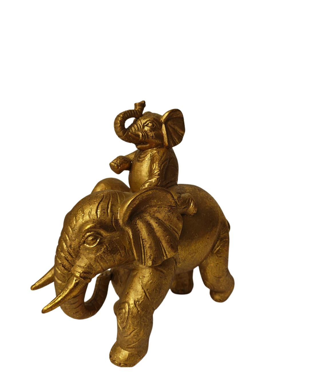 Escultura Elefantes Mãe e Filhote - 18cm