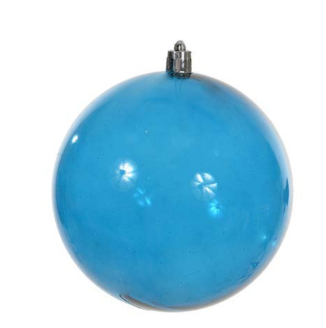 BOLA TRANSPARENTE TUBO C/6 UND (AZUL ESCURO) 8cm