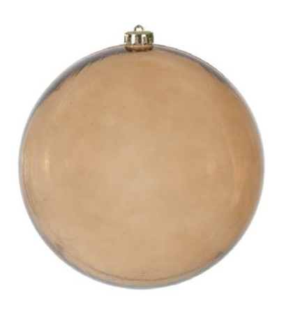 BOLA TRANSPARENTE TUBO C/6 UND (MARROM) 8cm