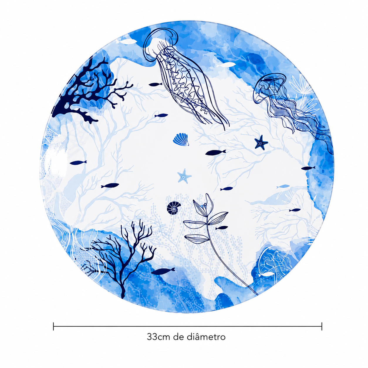 SOUSPLAT PLASTICO NAUTICA AZUL E BRANCO 33D