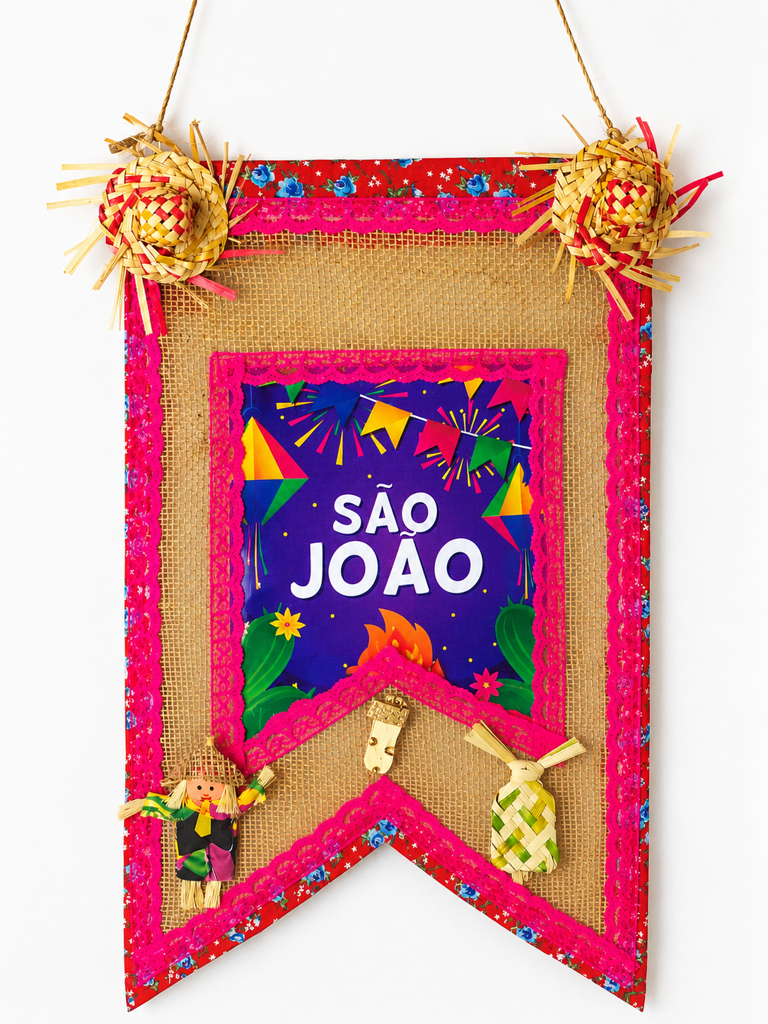 BANDEIROLA JUTA COM VERM. COM AMAR.