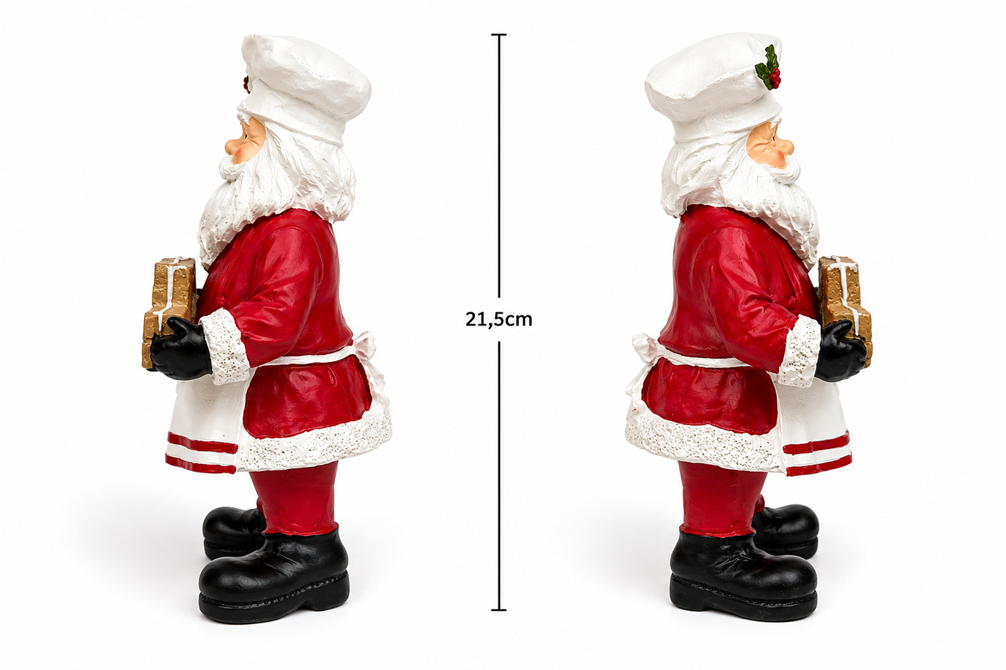 Papai Noel Cozinheiro Decorativo com Placa Feliz Natal 21,5 cm