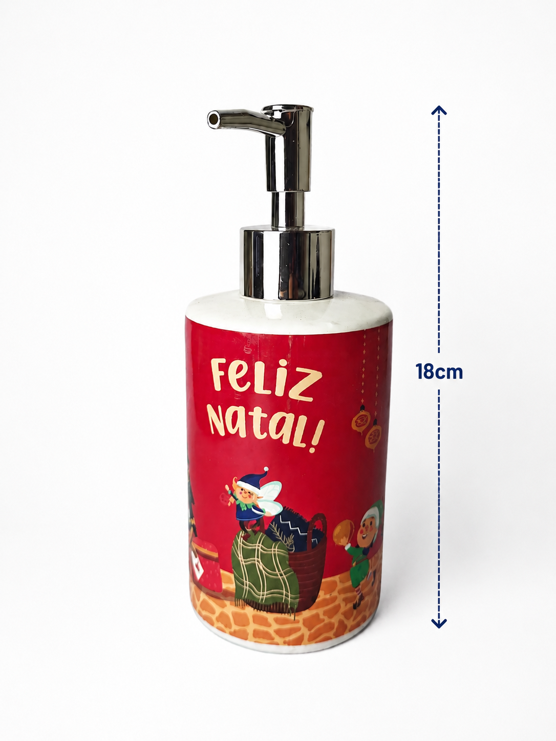 DISPENSER EM CERÂMICA FELIZ NATAL 18CM