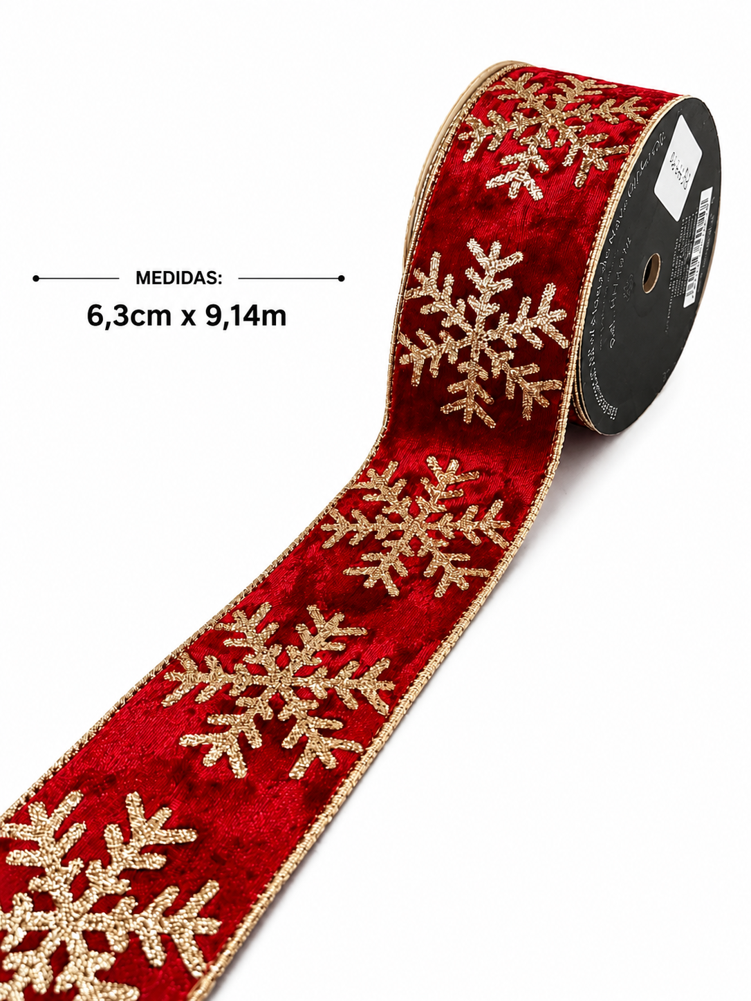 FITA ARAMADA VERM. C DOURADO 6.3CM X 9.14M