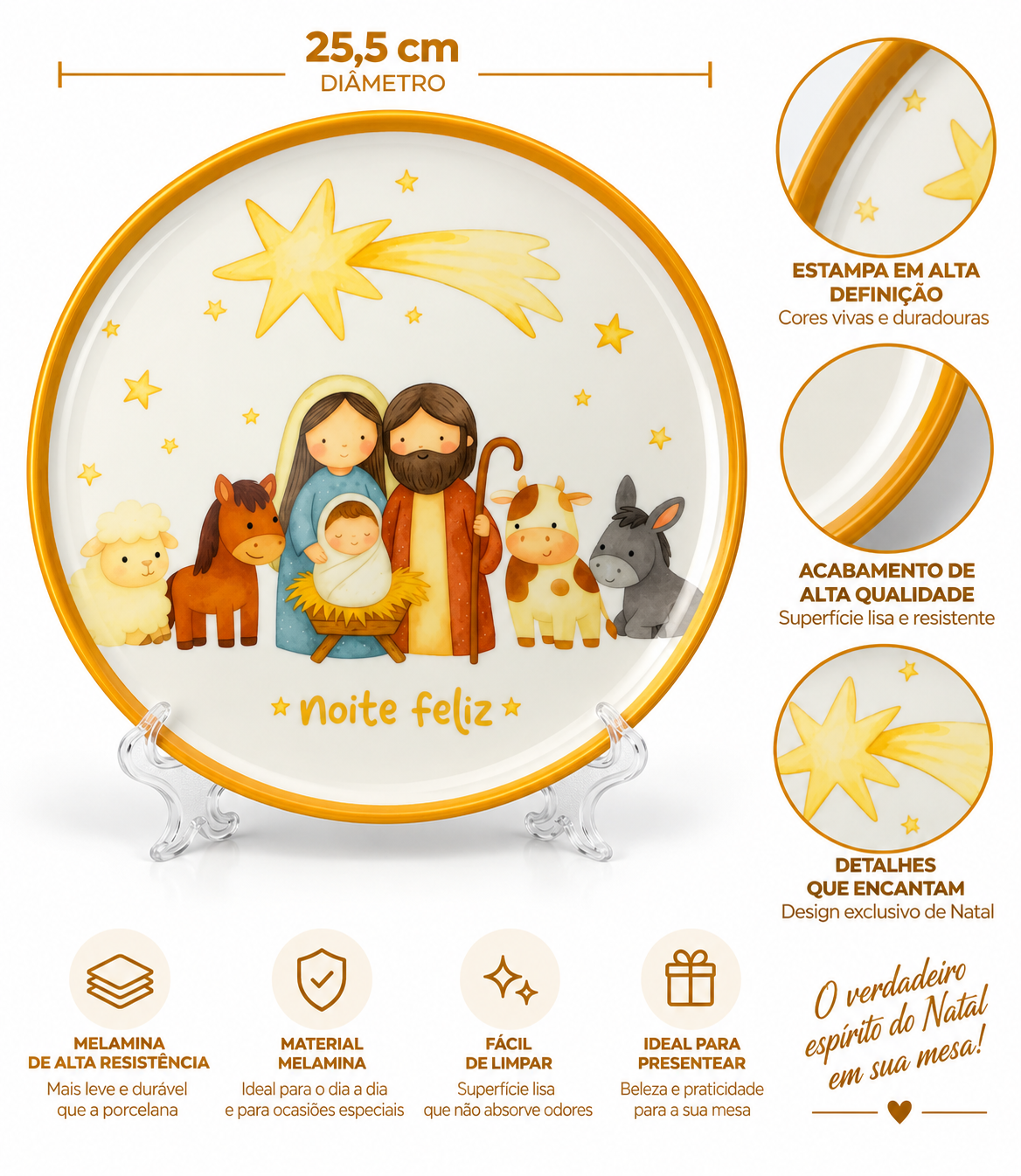 Prato em Melamina 25,5D