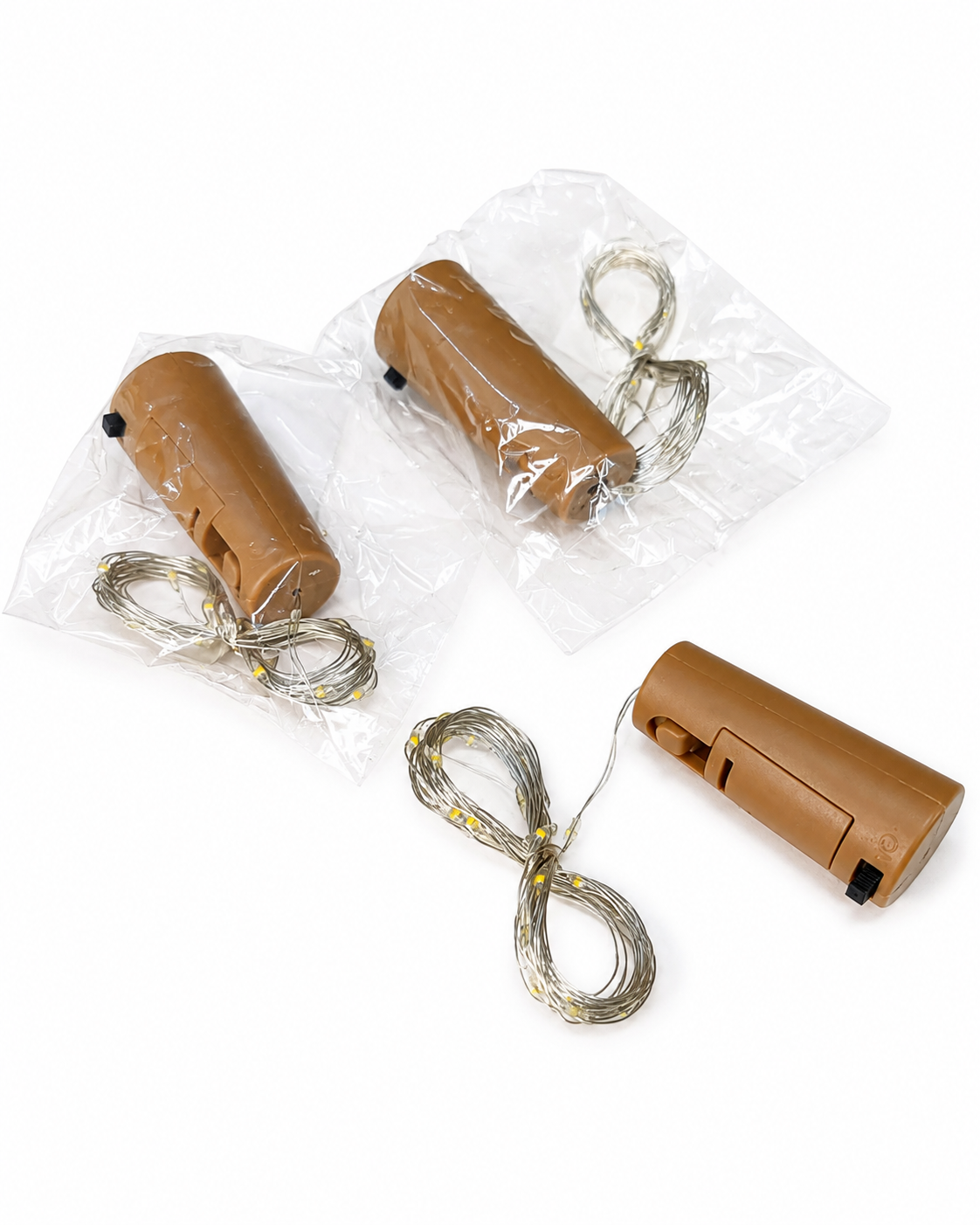 Kit 3 Casinhas Decorativas em MDF com Luz Fio de Fada