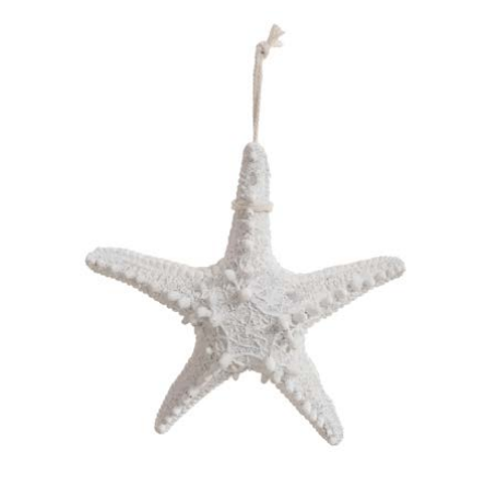ENFEITE NATAL ESTRELA PENDURAR (BRANCO) 13cm