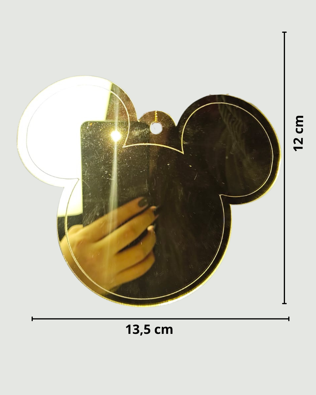 PENDENTE MICKEY ESPELHO G DOURADO 13,5X12CM