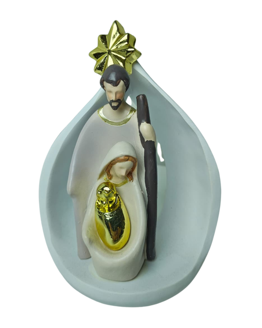 Sagrada Família Decorativa 16,5cm – Presépio Moderno