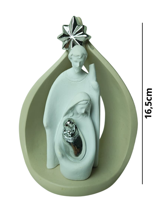 Sagrada Família Decorativa 16,5cm – Presépio Moderno