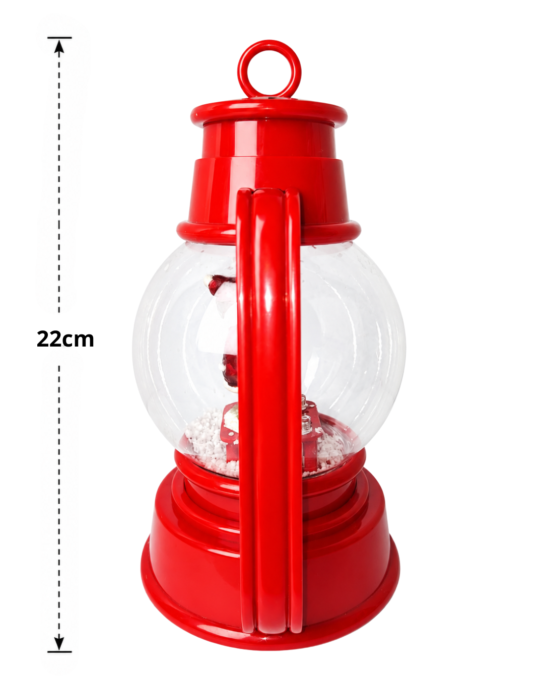 LANTERNA DECORATIVA NATALINA C/ LUZ E SOM 22CM