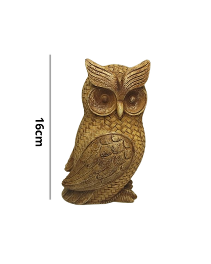 Kit Corujas Mãe e Filhote Decorativas 19,5cm e 14cm