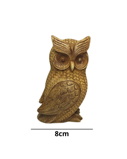 Kit Corujas Mãe e Filhote Decorativas 19,5cm e 14cm