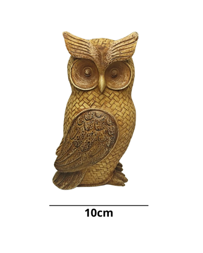 Kit Corujas Mãe e Filhote Decorativas 19,5cm e 14cm
