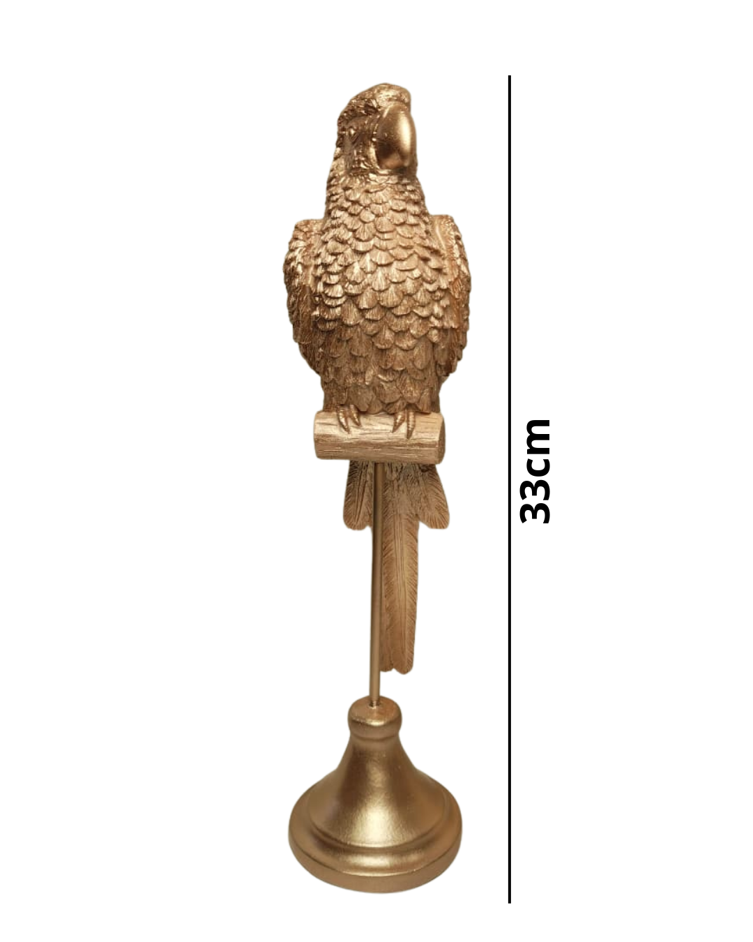 Kit Araras Douradas Decorativas 37cm e 33cm