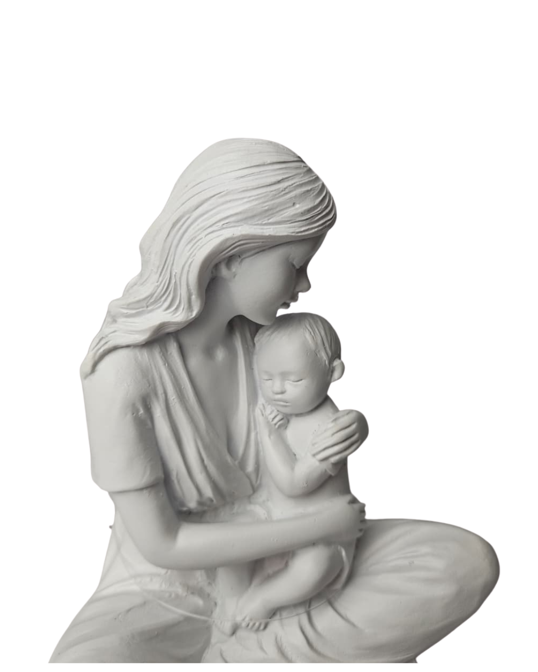 Escultura Amor de Mãe com Filho Resina 14,5cm Decorativa
