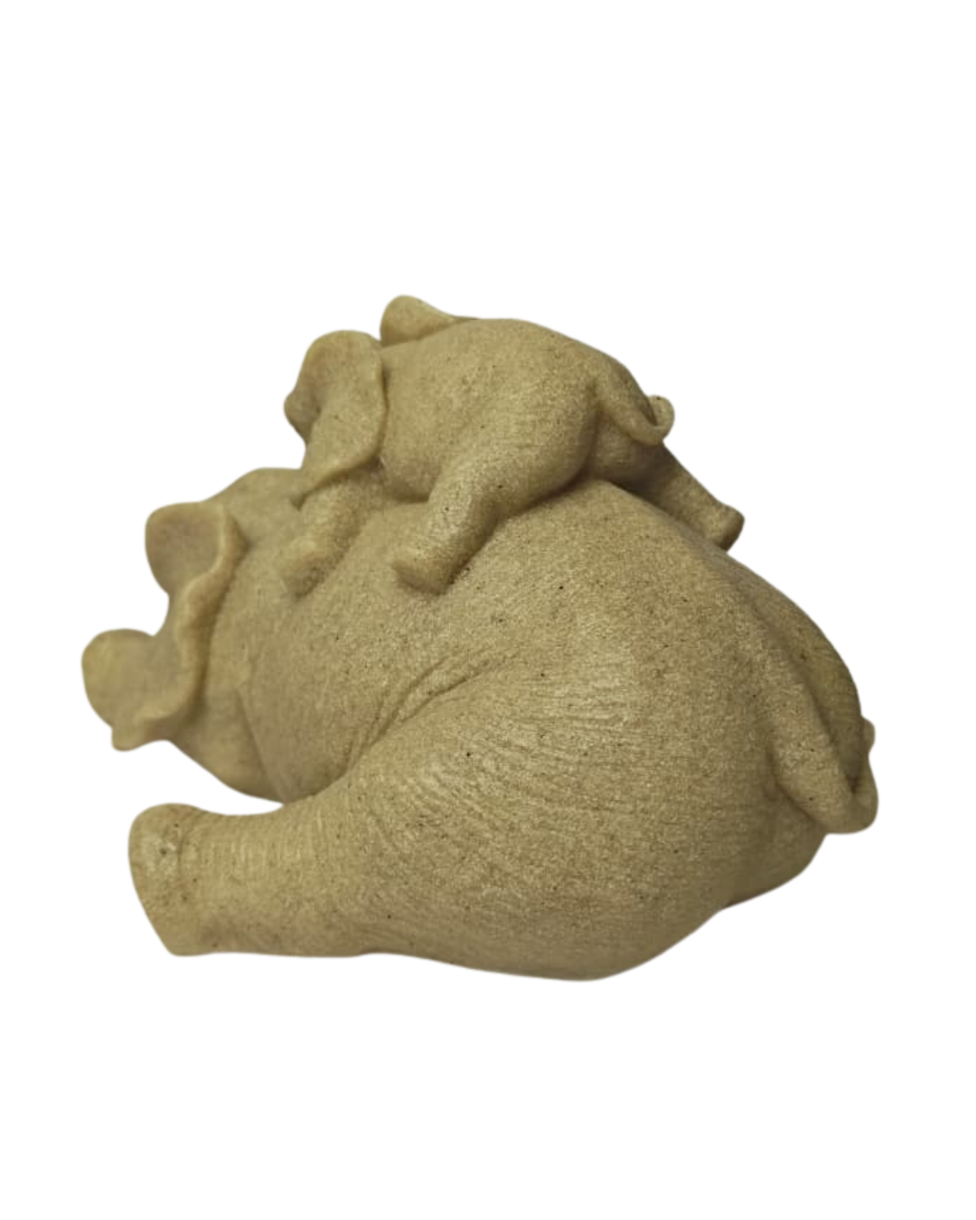 Escultura Elefante com Filhote em Resina 13,5cm Decorativa