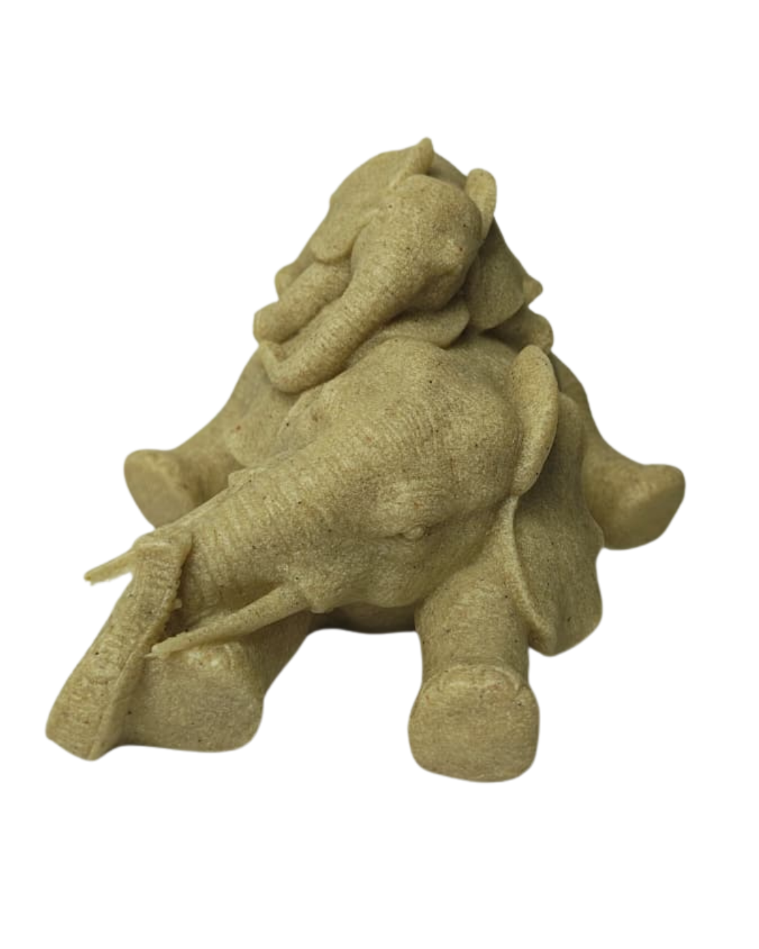 Escultura Elefante com Filhote em Resina 13,5cm Decorativa