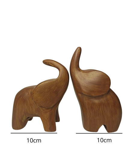 Kit Elefantes Decorativos em Resina 14cm e 13cm