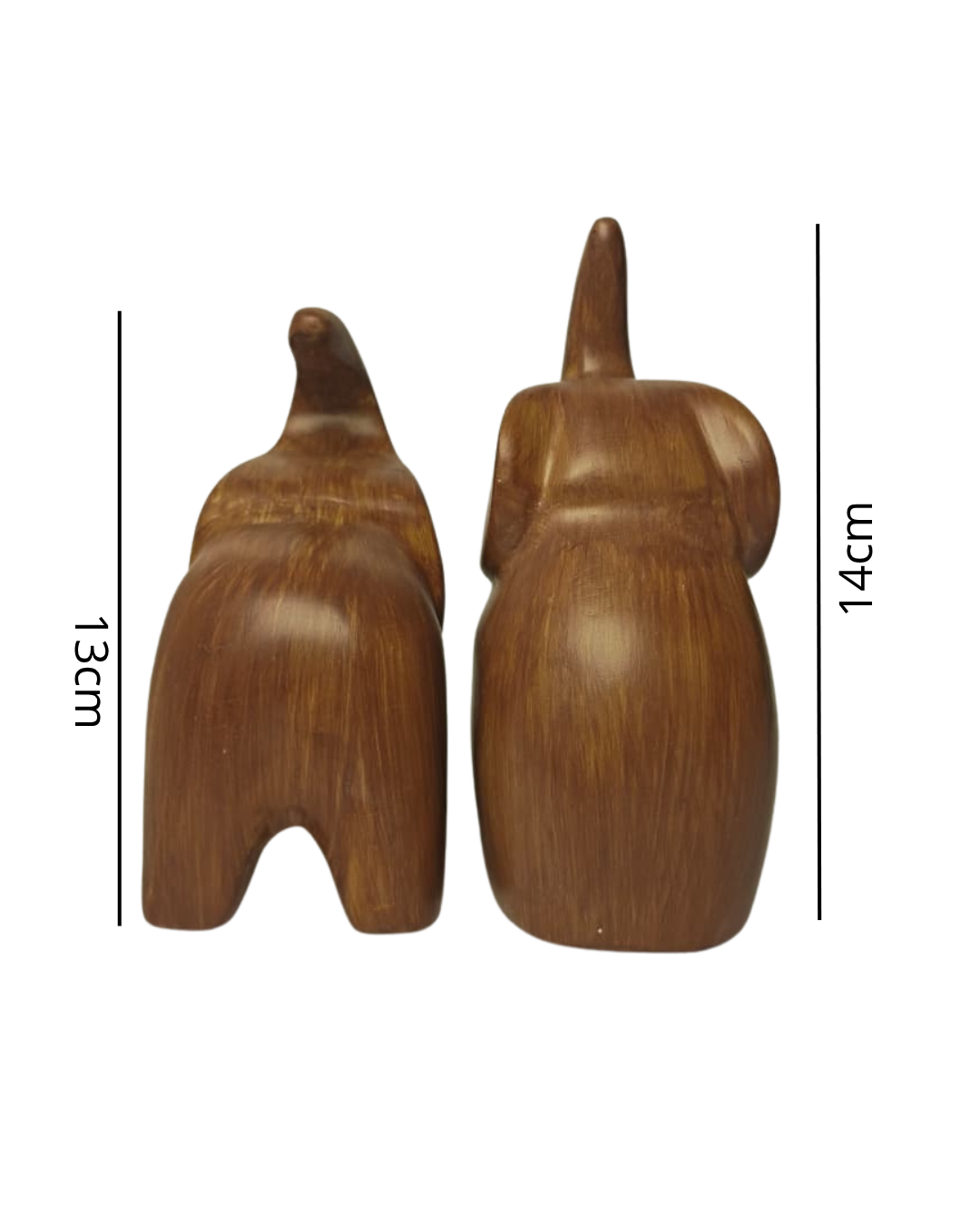 Kit Elefantes Decorativos em Resina 14cm e 13cm