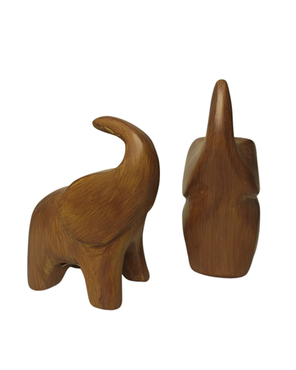 Kit Elefantes Decorativos em Resina 14cm e 13cm