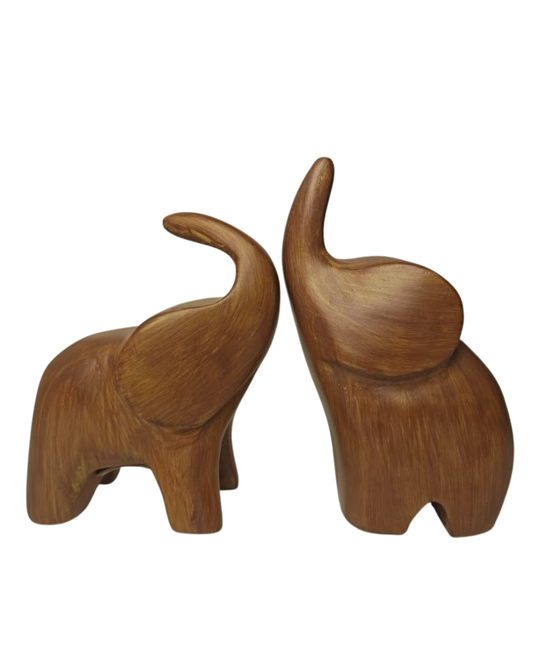 Kit Elefantes Decorativos em Resina 14cm e 13cm