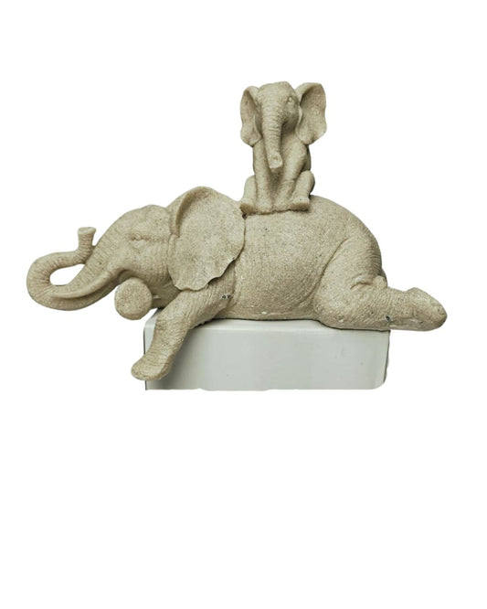 Escultura Elefantes Família em Resina 22cm Decorativa