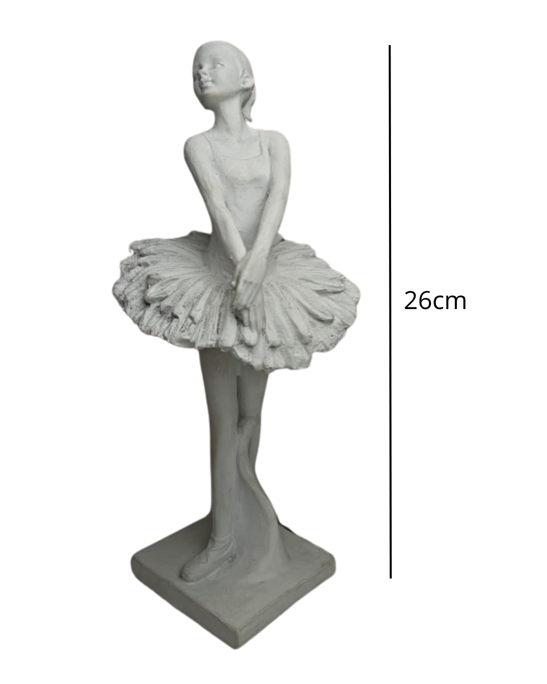 Escultura Bailarina 26cm em Poliresina Decorativa