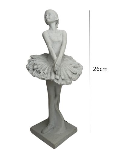 Escultura Bailarina 26cm em Poliresina Decorativa