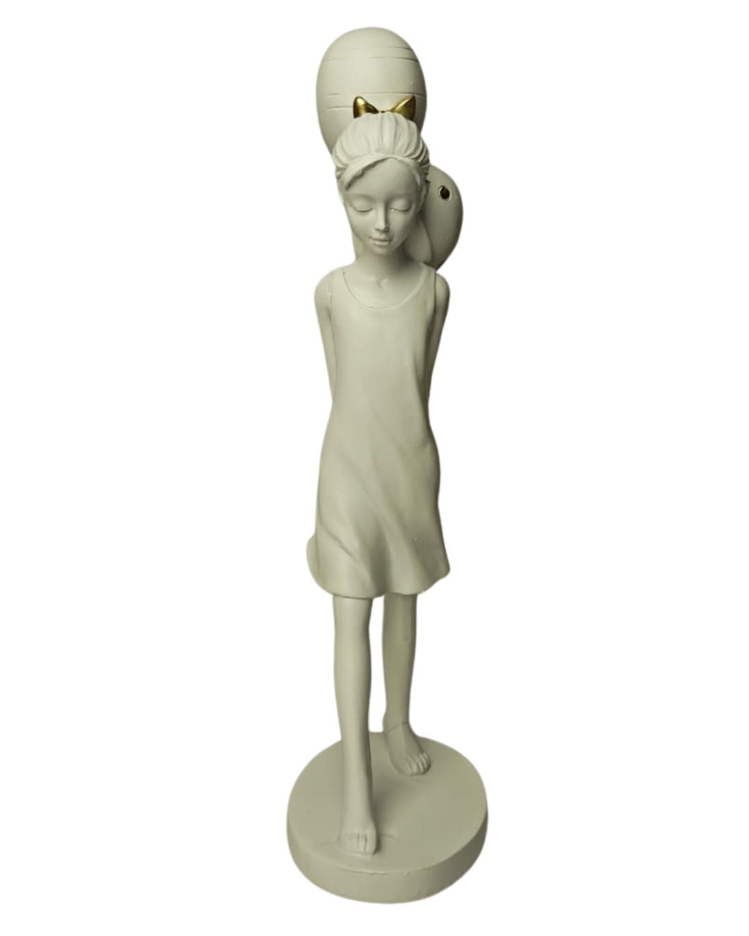 escultura menina em resina 27cm