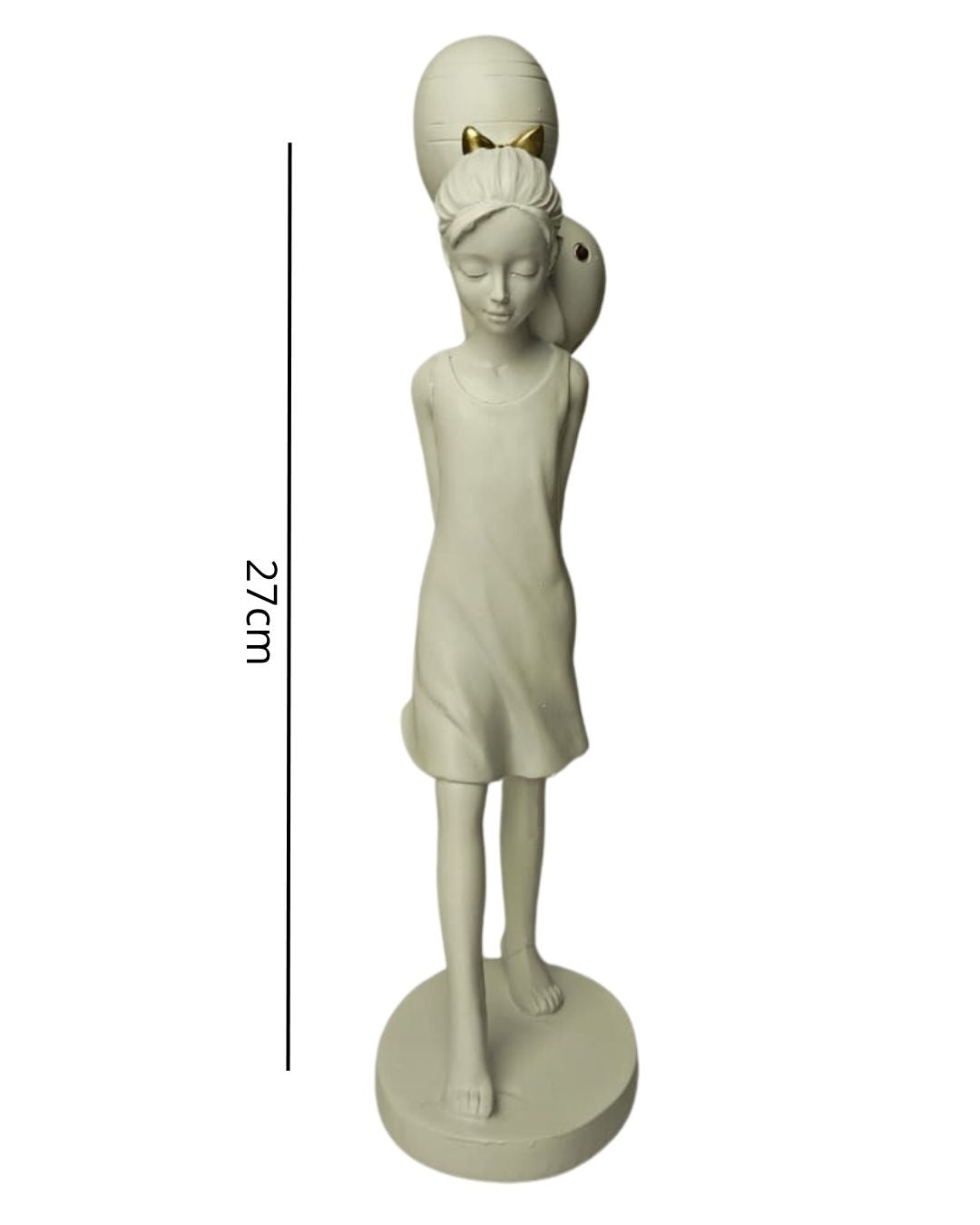 escultura menina em resina 27cm