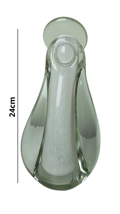 Nossa Senhora em Vidro branco 24cm