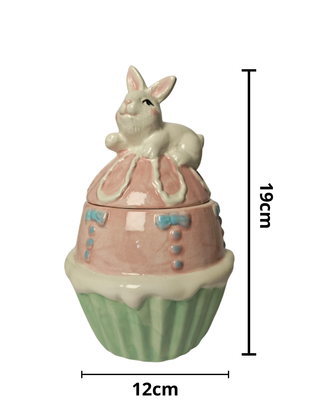 Bomboniere de Páscoa Coelho Cupcake Cores Claras
