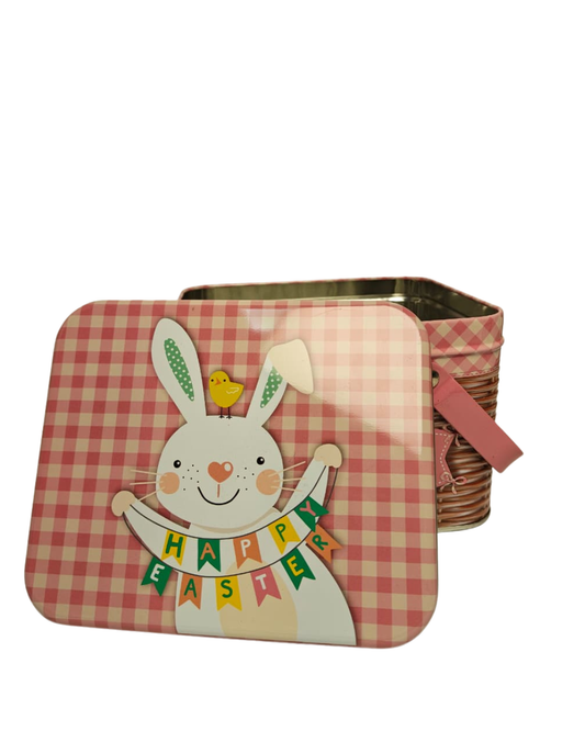 Lata Decorativa Páscoa Coelhinho com Alça 15,5cm
