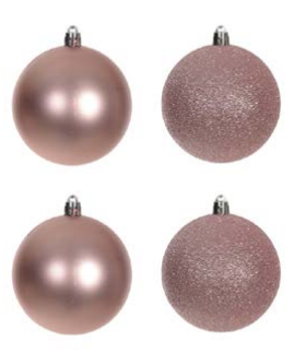 BOLA MISTA TUBO C/4 UND (ROSE) 10cm