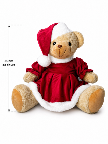 URSO PELUCIA NOEL 30CM MENINA