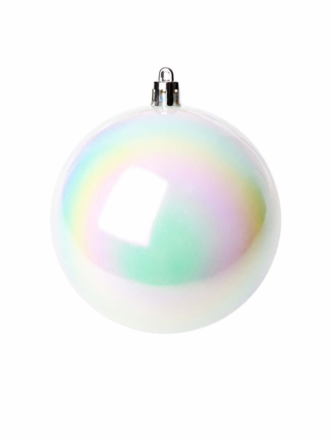 BOLA MISTA BRANCO C/ GLITTER 8CM 6UNI