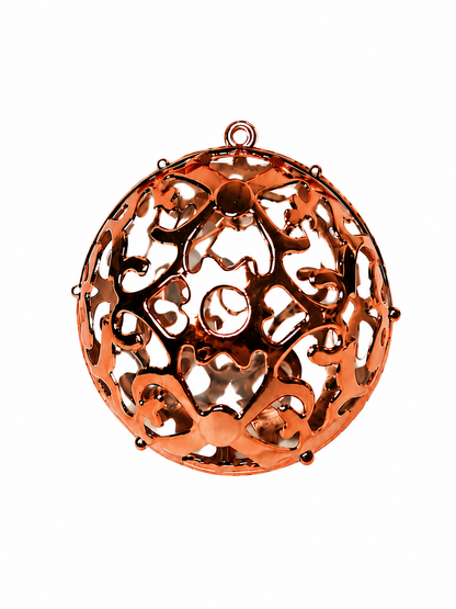 BOLA MISTA COBRE C/ ARABESCO VAZADO 8CM 6UNI