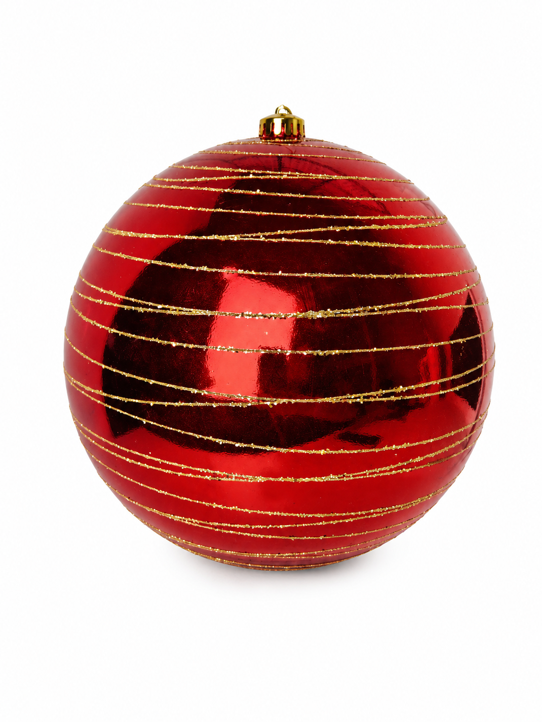 BOLA VERM. COM GLITTER DOURADO 25CM 1UNI