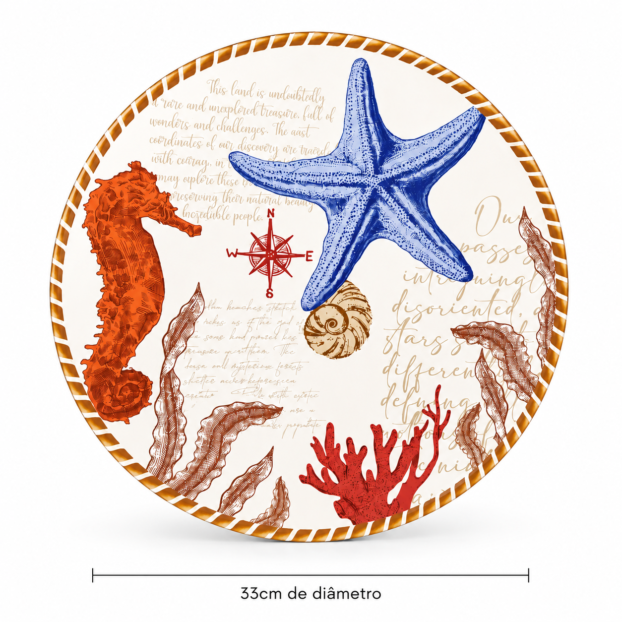 SOUSPLAT PLASTICO NAUTICA AREIA E LARANJA 33D