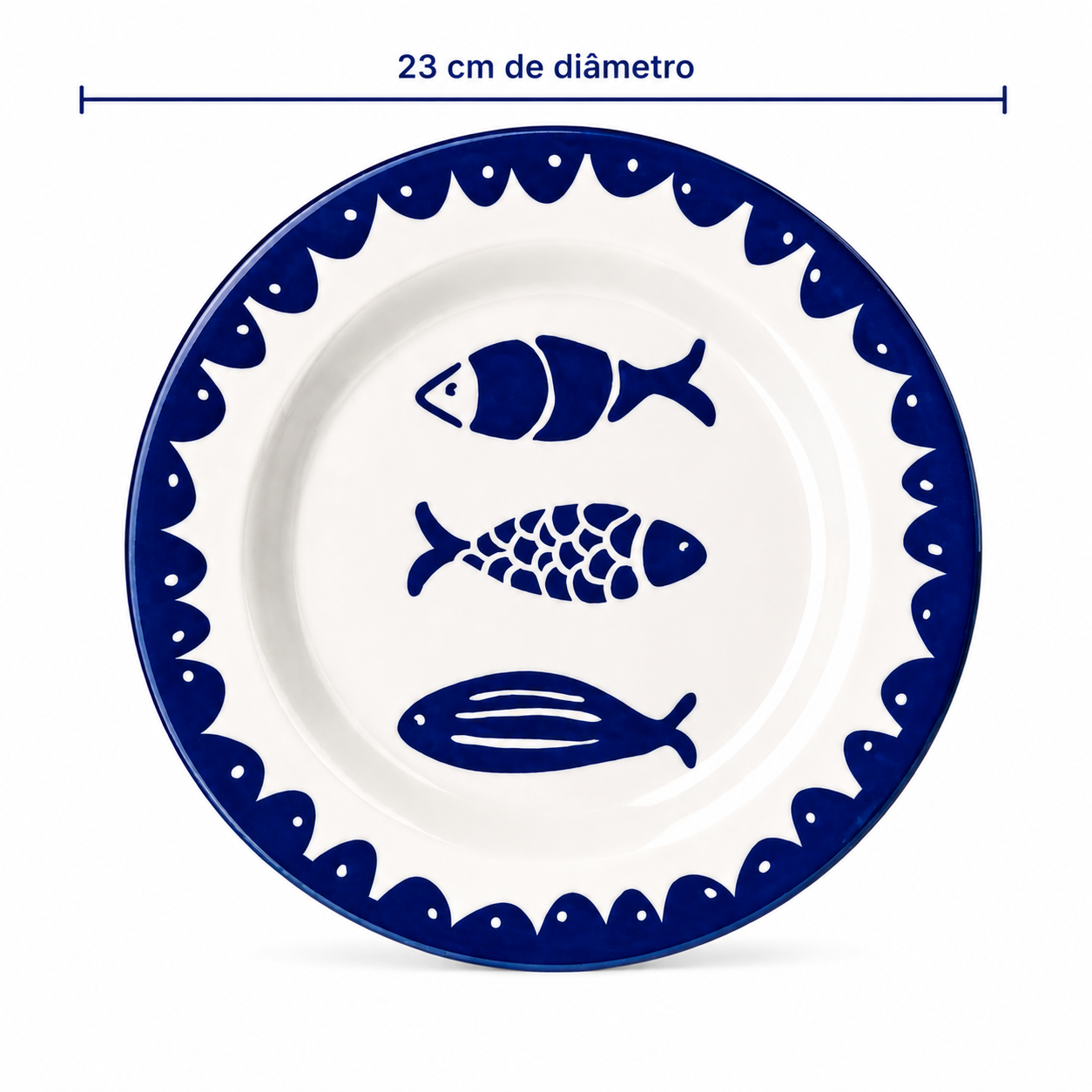 PRATO SOBREMESA PACIFIC AZUL E BRANCO 23D