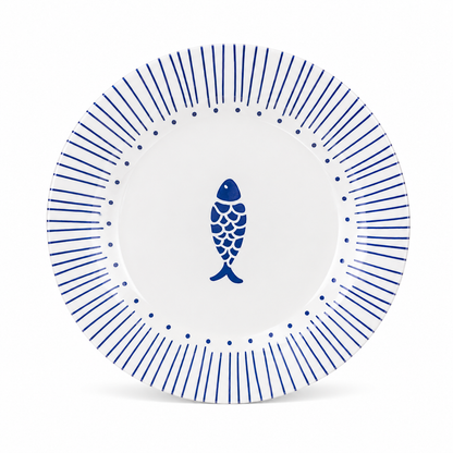 PRATO RASO MELAMINA PACIFICA AZUL E BRANCO 27,7D