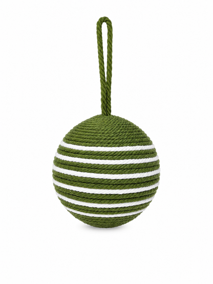 BOLA BARBANTE BRAN. C/ VERDE M. 8CM 1 UNI SORTIDO